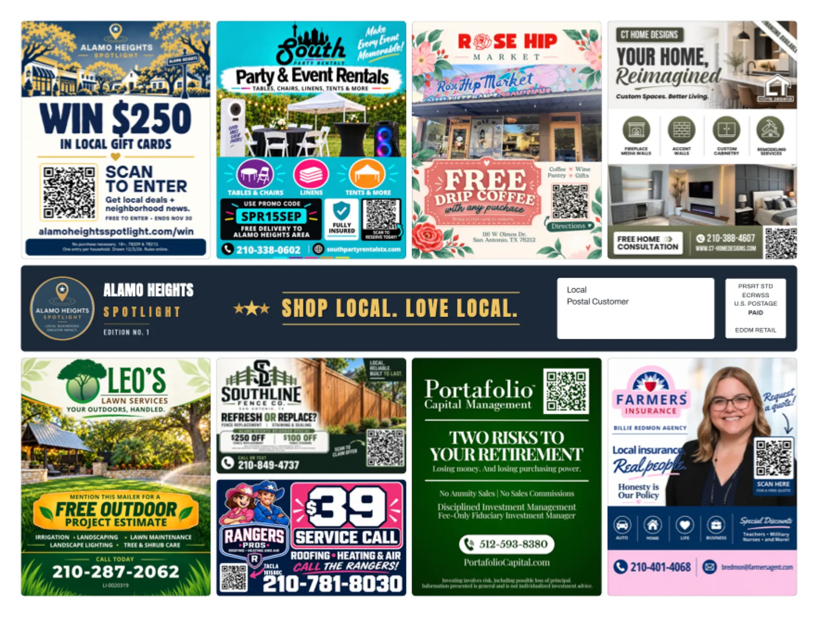 Front of sample Alamo Heights artwork — preview for Northwest Hills Spotlight